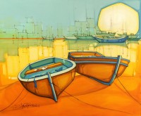 Salman Farooqi, 30 x 36 Inch, Acrylic on Canvas, Seascape Painting, AC-SF-210